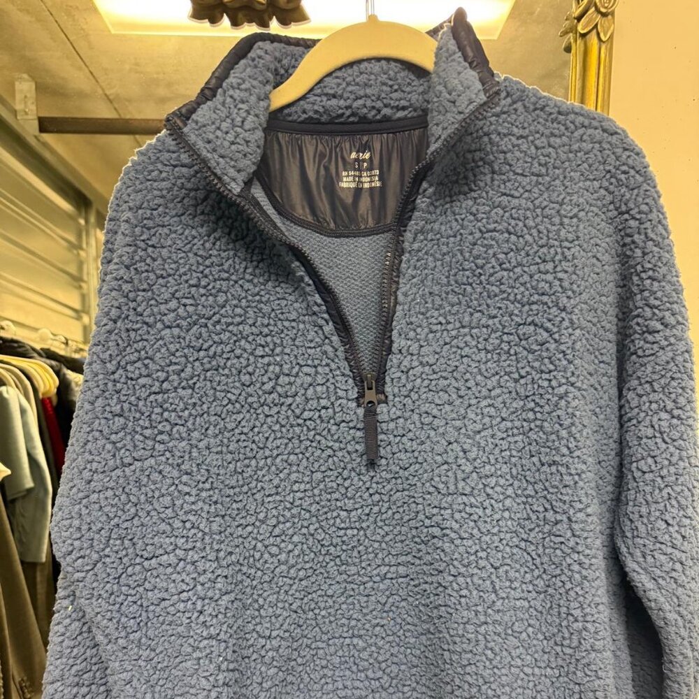 Aerie Women’s ¼ Zip Sherpa Pullover Mock Neck Sweater – Cozy Fleece